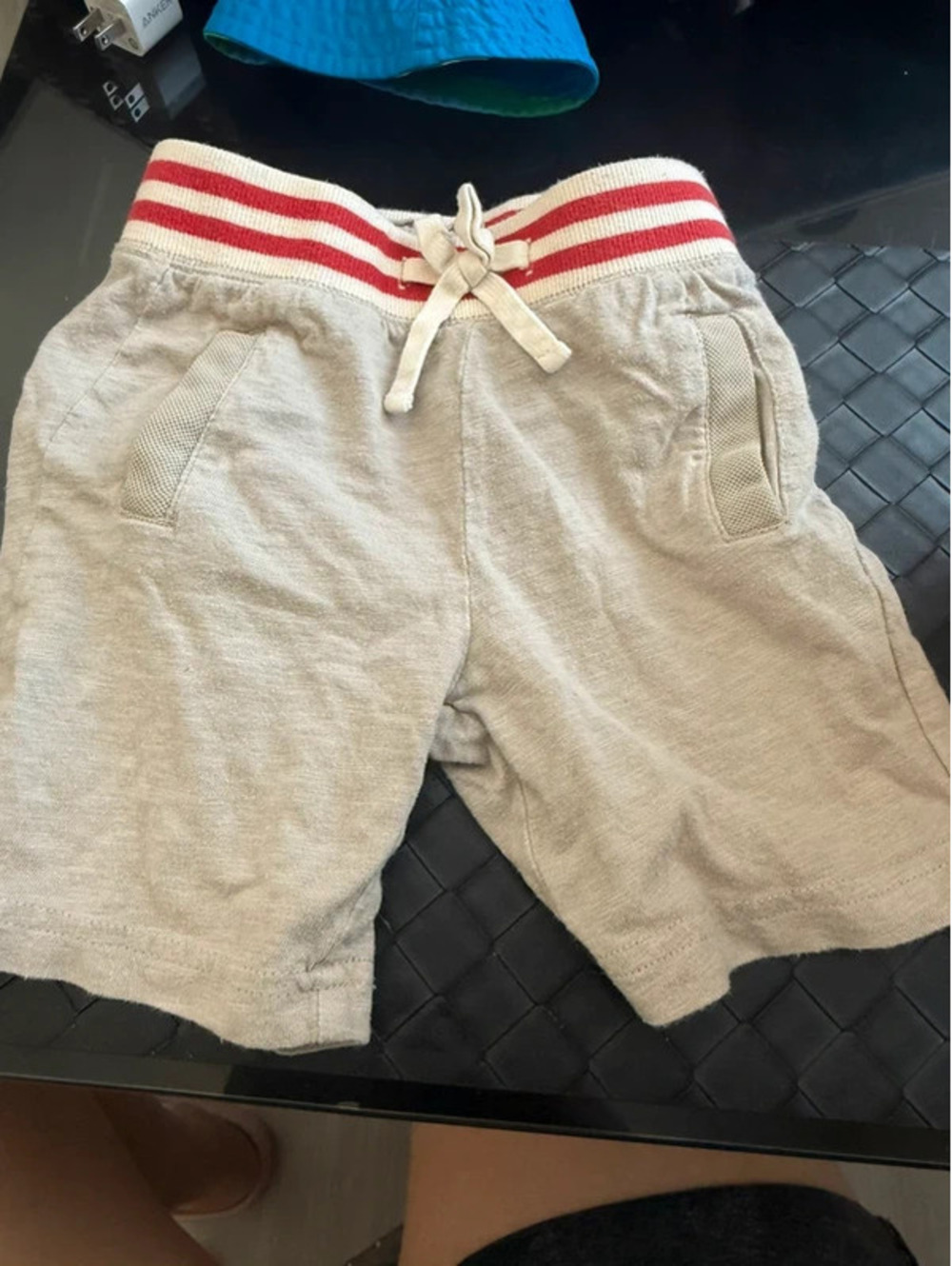 GUESS Striped Waistband Drawstring Sweat Shorts - Size 3T